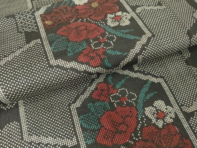 平和屋着物▽本場大島紬 単衣 7マルキ 亀甲花文 正絹 逸品 DAAV5425az