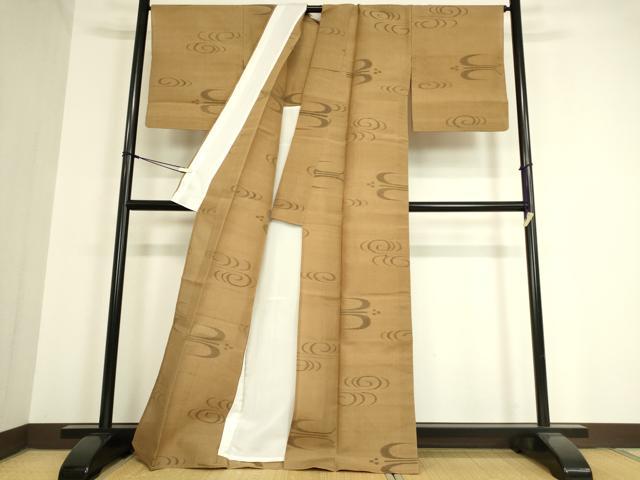 平和屋着物▽上質な紬 単衣 燕絣 正絹 逸品 未使用 DAAV5419az
