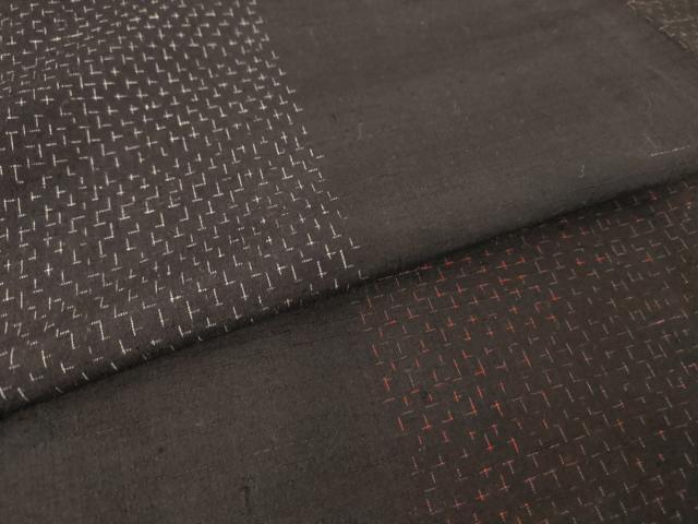 平和屋着物▽上質な紬 単衣 市松文 正絹 逸品 DAAV5432az