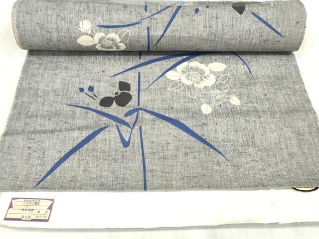 平和屋着物∴夏物 浴衣 反物 着尺 椿 綿 逸品 未使用 DAAU7852zzz