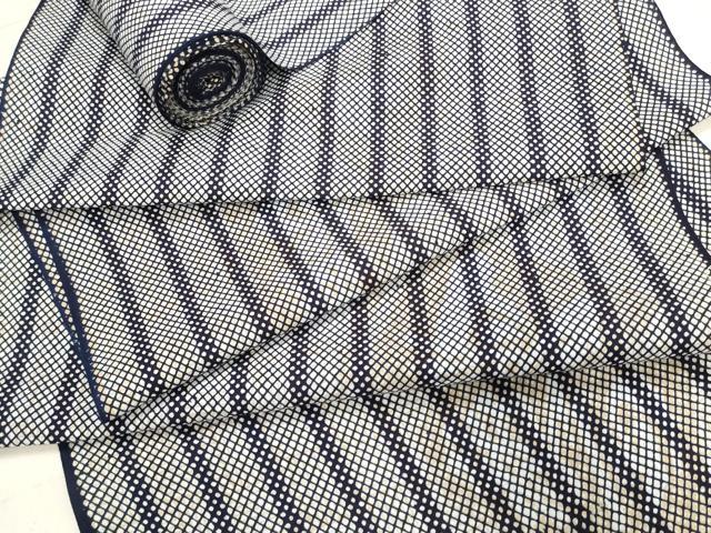 平和屋着物∴夏物 男性 浴衣 反物 着尺 網目間道 将棋駒 綿 逸品 未使用 DAAU7858zzz