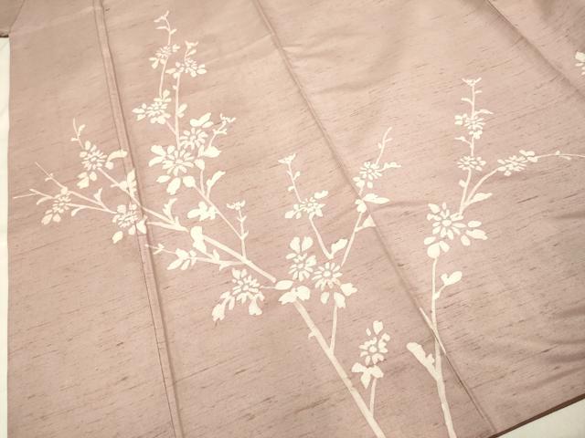 平和屋着物●訪問着 紬地 ろうけつ染め 枝花文 正絹 逸品 DAAV3222du