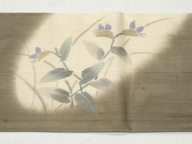 平和屋着物*夏物 絹芭蕉 九寸名古屋帯 枝花文 金彩 正絹 逸品 CAAW6898fb