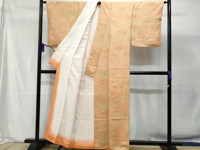 平和屋着物■上質な小紋 紬地 流水花文 暈し染め 正絹 逸品 CAAW5542fb