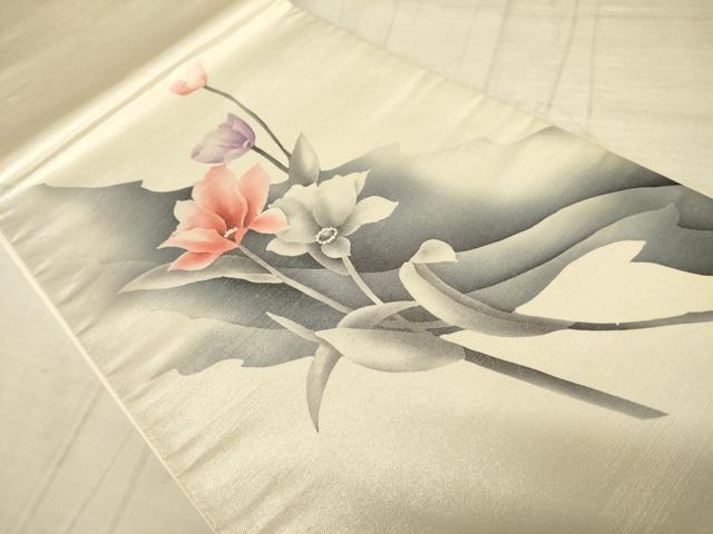 平和屋着物◎六通柄袋帯 草花文 金糸 正絹 逸品 AAAZ6189cs