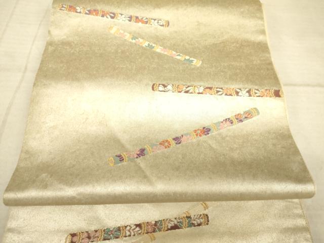 平和屋着物◎六通柄袋帯 楽器文 金糸 正絹 逸品 AAAZ6191cs