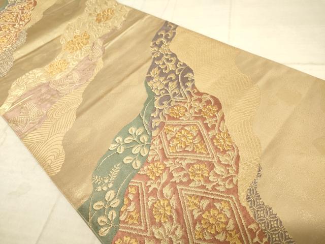 平和屋着物◎六通柄袋帯 名物裂 金糸 正絹 逸品 AAAZ6181cs