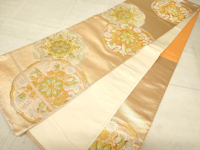 平和屋着物◎六通柄袋帯 正倉院花鳥文 金銀糸 正絹 逸品 AAAZ6199cs