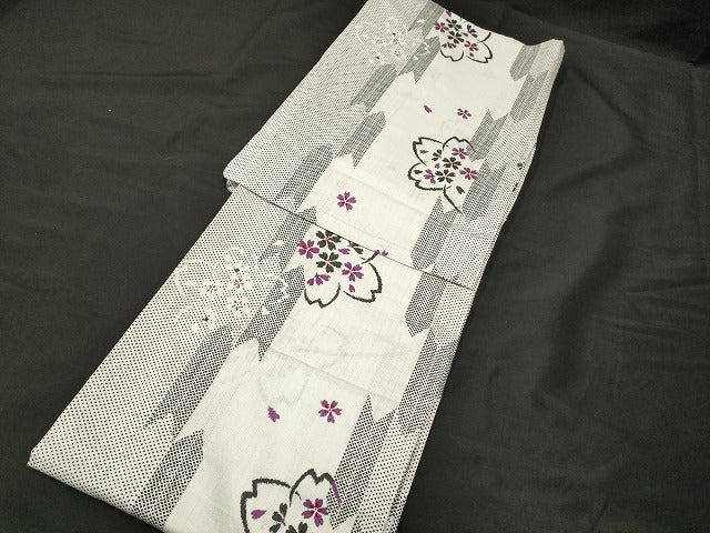 平和屋本店■浴衣 まとめて 3点 花柄 ラメ 綿紅梅 など 着用可能多数 ppp2509 km