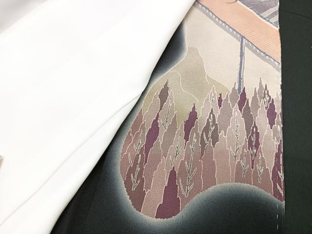平和屋着物■豪華黒留袖 作家物 駒刺繍 石庭松文 暈し染め 金銀彩 正絹 逸品 CAAX1691xe