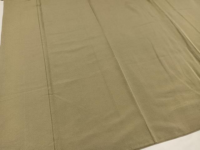 平和屋着物●上質な色無地 油色 正絹 逸品 AAAZ8864ph