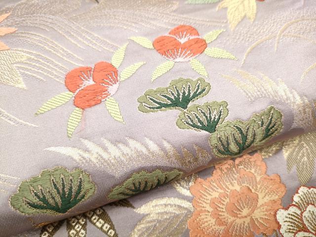 平和屋着物●ファッションデザイナー HIROKO KOSHINO コシノヒロコ 六通柄袋帯 唐織 松竹梅花文 金糸 正絹 逸品 CAAX1484hy
