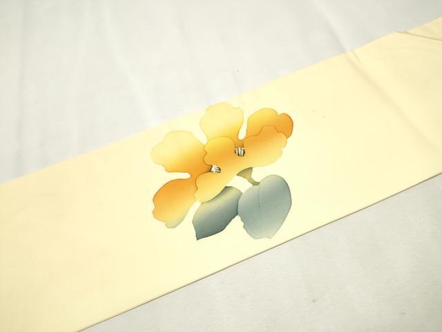 平和屋着物●塩瀬 九寸名古屋帯 枝花文 正絹 逸品 CAAX1564hy
