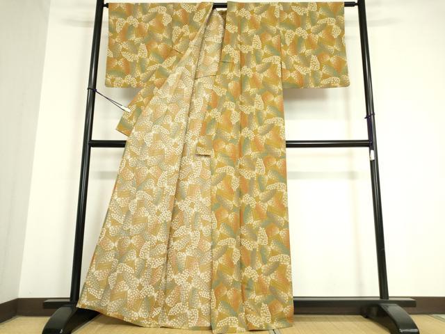 平和屋着物▽小紋 単衣 舞蝶花文 洗える着物 DAAV5589az