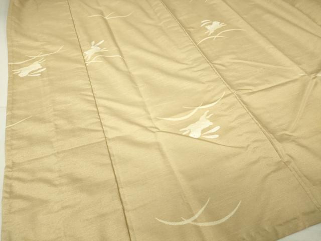 平和屋着物▽小紋 単衣 芝に飛び兎 逸品 DAAV5592az