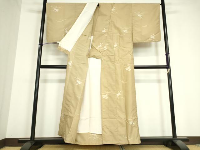 平和屋着物▽小紋 単衣 芝に飛び兎 逸品 DAAV5592az