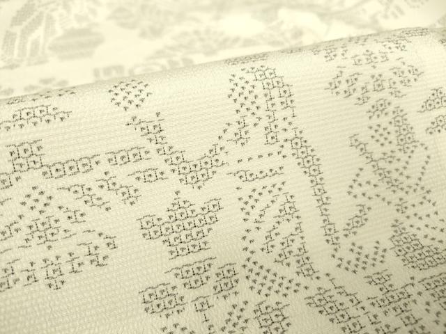 平和屋着物▽本塩沢 単衣 壁画人物花文 110亀甲 証紙付き 正絹 逸品 DAAV5690az