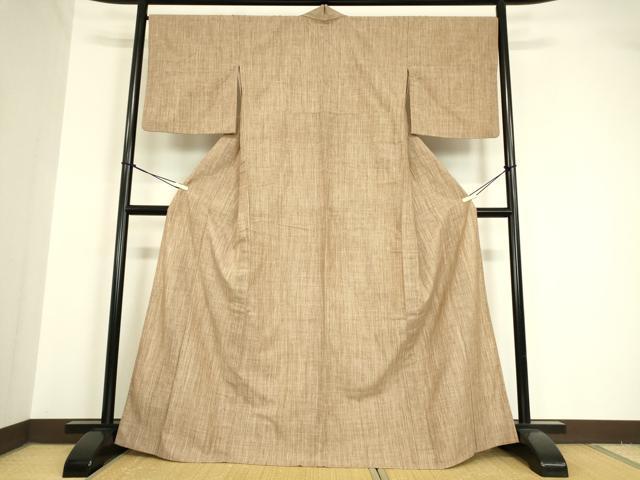 平和屋着物▽上質な小紋 単衣 霞文 綿 逸品 DAAV5682az
