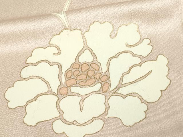 平和屋着物▽訪問着 単衣 駒刺繍 花唐草文 金彩 正絹 逸品 DAAV9977sf