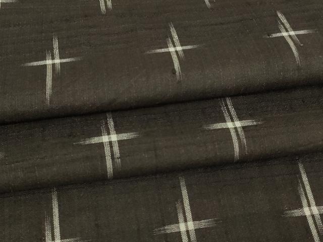 平和屋着物▽上質な紬 単衣 十字絣 正絹 逸品 DAAV9984sf