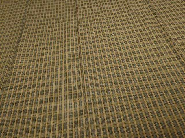 平和屋着物▽上質な紬 単衣 格子 正絹 逸品 DAAW9167sf