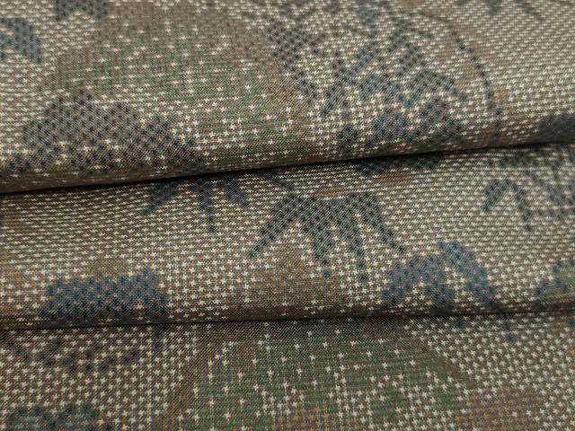 平和屋着物▽本場大島紬 単衣 9マルキ 草葉文 正絹 逸品 DAAW9163sf