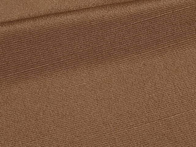 平和屋着物▽上質な色無地 単衣 お召縮緬 焦茶色 正絹 逸品 DAAW9162sf