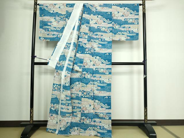 平和屋着物▽小紋 単衣 辻が花 洗える着物 DAAW9178sf