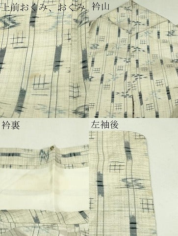 平和屋着物▽上質な紬 単衣 吉祥間道 正絹 逸品 DAAV9937sf