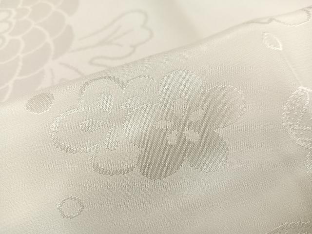 平和屋着物●振袖用長襦袢 無双仕立て 草花地紋 半衿刺繍 正絹 逸品 AABA2705ph