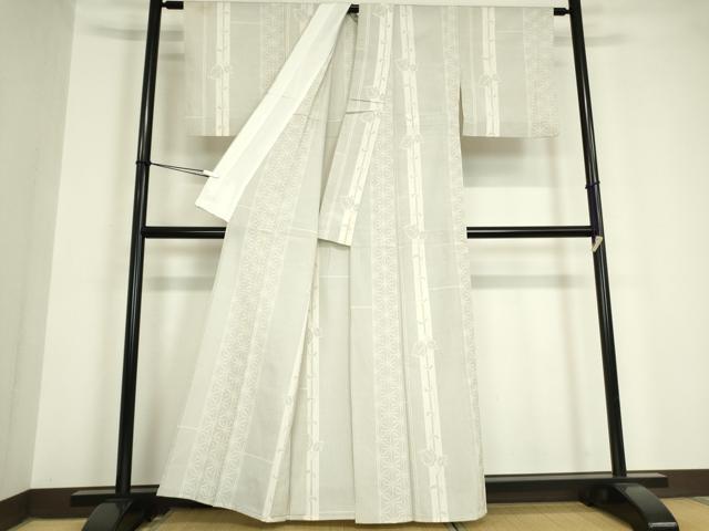 平和屋着物▽本塩沢 単衣 南天蔦の葉文 110亀甲 証紙付き 正絹 逸品 DAAV5718az