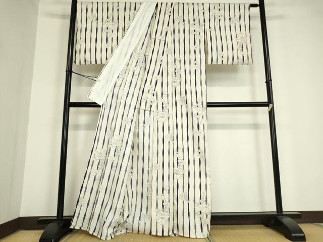 平和屋着物▽小紋 単衣 花間道 洗える着物 DAAV5725az