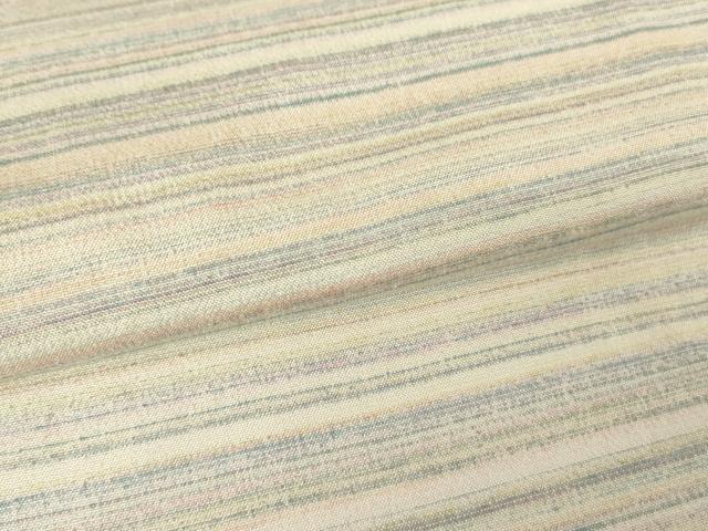 平和屋着物▽薩摩結城 単衣 縞 正絹 逸品 DAAV5745az