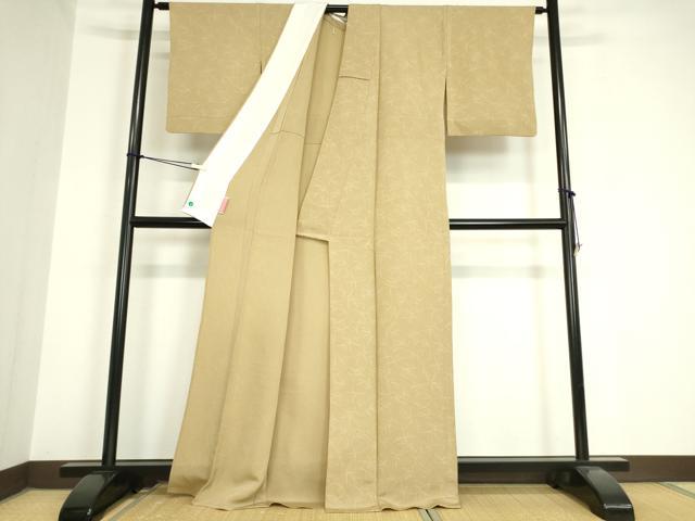 平和屋着物▽上質な小紋 単衣 南天文 鬼しぼ縮緬 正絹 逸品 DAAV5779az