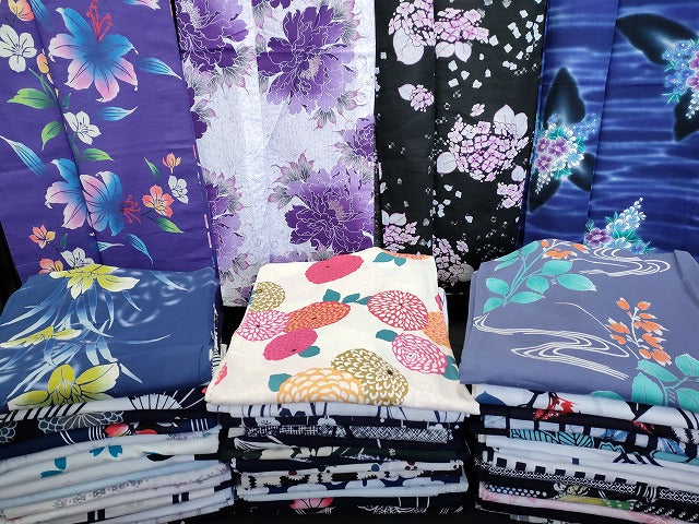 平和屋本店■浴衣 まとめて 45点 菊 花柄 紫陽花 百合 ラメ Luxjewel しじら織 など 着用可能多数 未使用品あり ppp2570