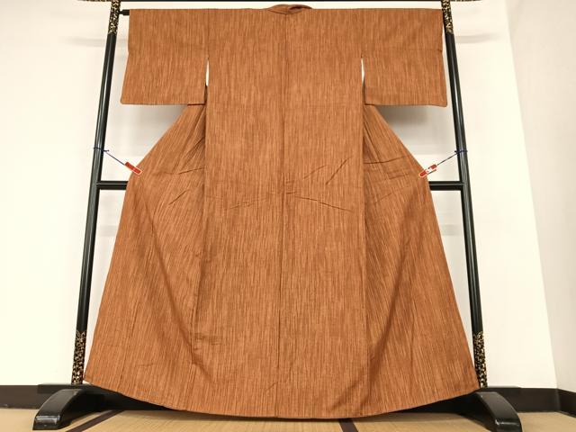 平和屋着物●上質な紬 縞 正絹 逸品 AABA0096zg