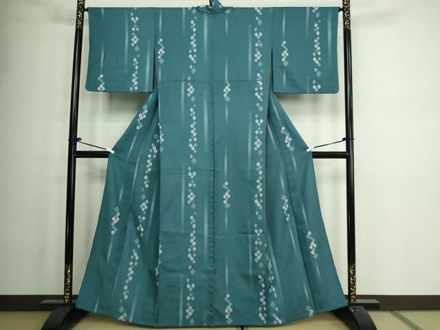 平和屋着物▽小紋 単衣 菱間道 洗える着物 DAAW9180sf