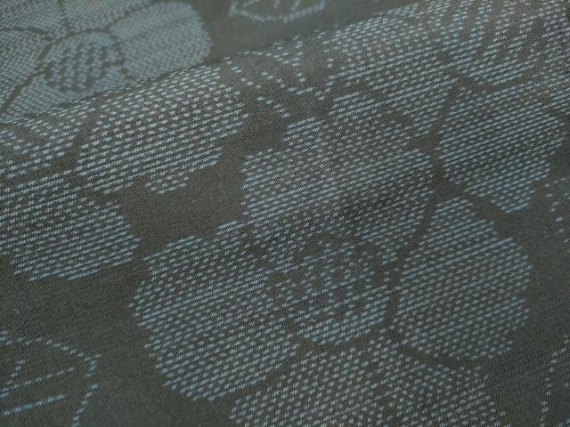 平和屋着物●本場大島紬 草花文 正絹 逸品 DAAV3365du