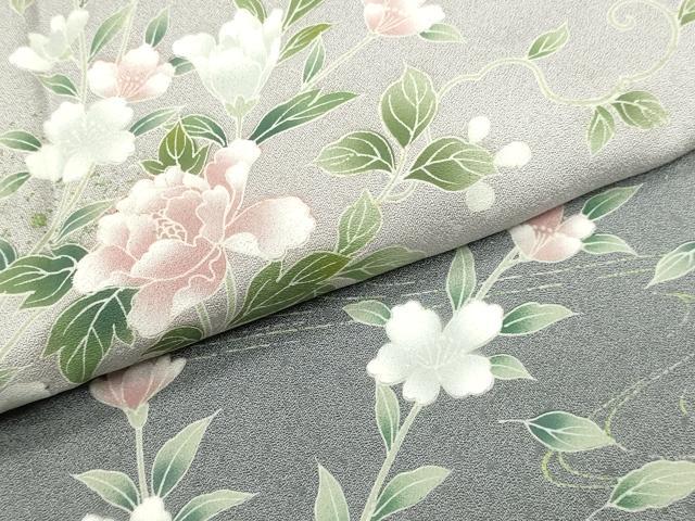 平和屋着物●訪問着 流水枝花文 暈し染め 正絹 逸品 DAAV3397du