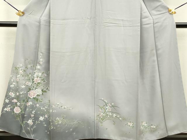 平和屋着物●訪問着 流水枝花文 暈し染め 正絹 逸品 DAAV3397du