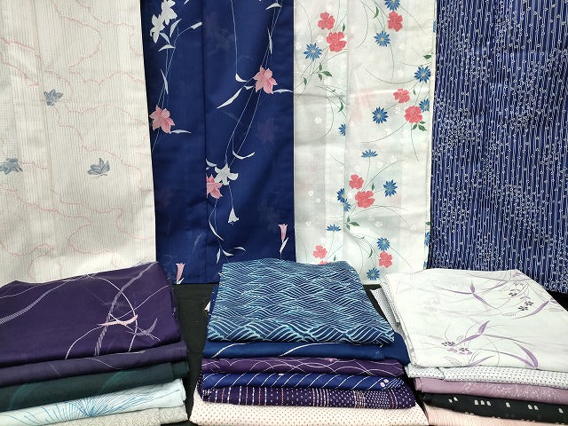 平和屋本店■夏物 小紋 絽 紗 洗える着物 まとめて20点 鶴 蝶 花柄 手描き 着用可能多数 se3625
