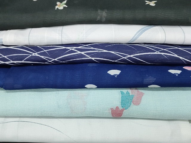 平和屋本店■夏物 小紋 絽 紗 洗える着物 まとめて20点 人物 花柄 杢目 手描き 着用可能多数 se3626