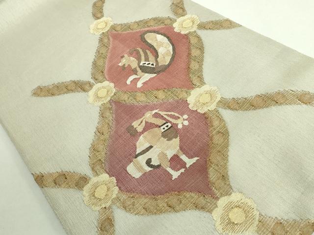 平和屋着物*極上 夏物 太鼓柄袋帯 鳥獣花文 金銀糸 逸品 DZAA9475kh5