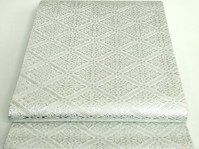 平和屋本店■極上 金彩友禅 卓越技能者・名工・和田光正 太鼓柄袋帯 花菱文 銀彩 逸品 DZAA9509kh5