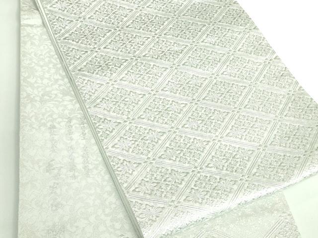 平和屋本店■極上 金彩友禅 卓越技能者・名工・和田光正 太鼓柄袋帯 花菱文 銀彩 逸品 DZAA9509kh5