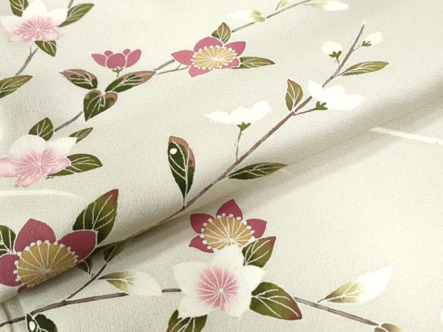 平和屋着物●訪問着 友禅 枝花文 正絹 逸品 CAAW7758yc