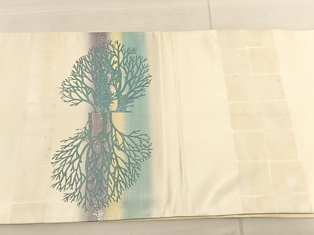 平和屋着物◎太鼓柄袋帯 木立飛鳥文 金銀彩 正絹 逸品 BAAV1914hv