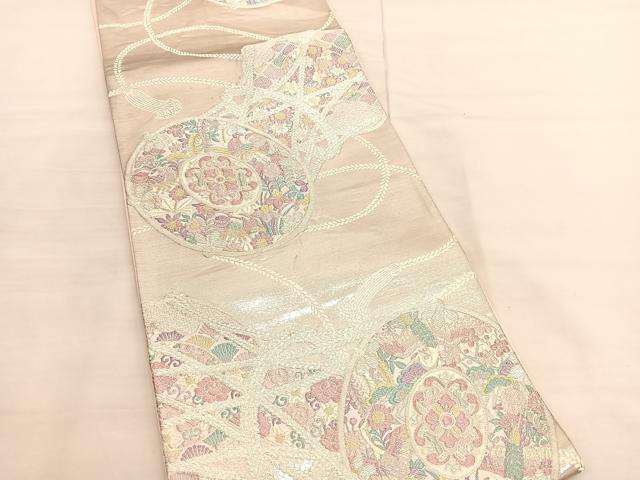 平和屋着物◎六通柄袋帯 唐織 小鼓の調べ 金銀糸 正絹 逸品 BAAV1684hv