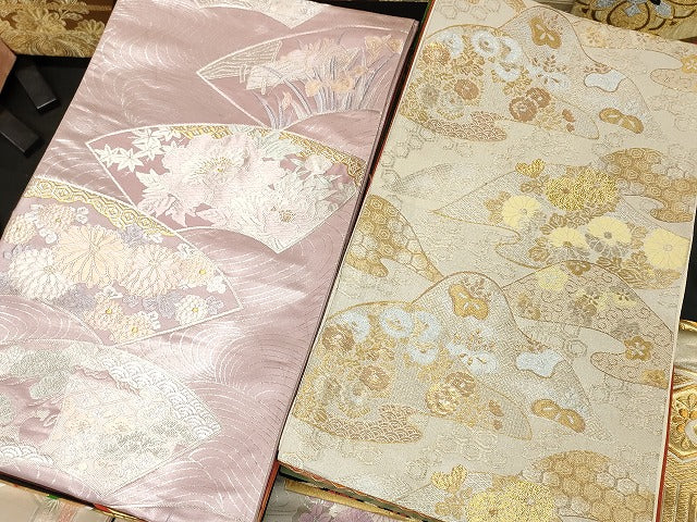 平和屋本店■袋帯 西陣 まとめて100点 鳳凰 鴛鴦 蝶 花柄 宝相華 楽器 佐賀錦 金銀糸 など 着用可能多数 未使用品あり 全て正絹 se3636