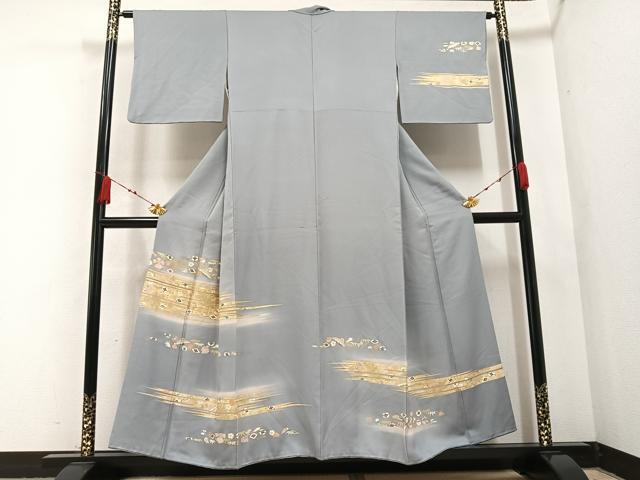 平和屋着物●訪問着 駒刺繍 花宝尽くし 暈し染め 金彩 正絹 逸品 AABA6453ph